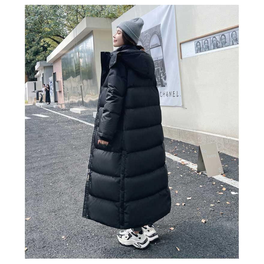 フード付き 軽量 ダウンコート レディース ロングコート ダウン90