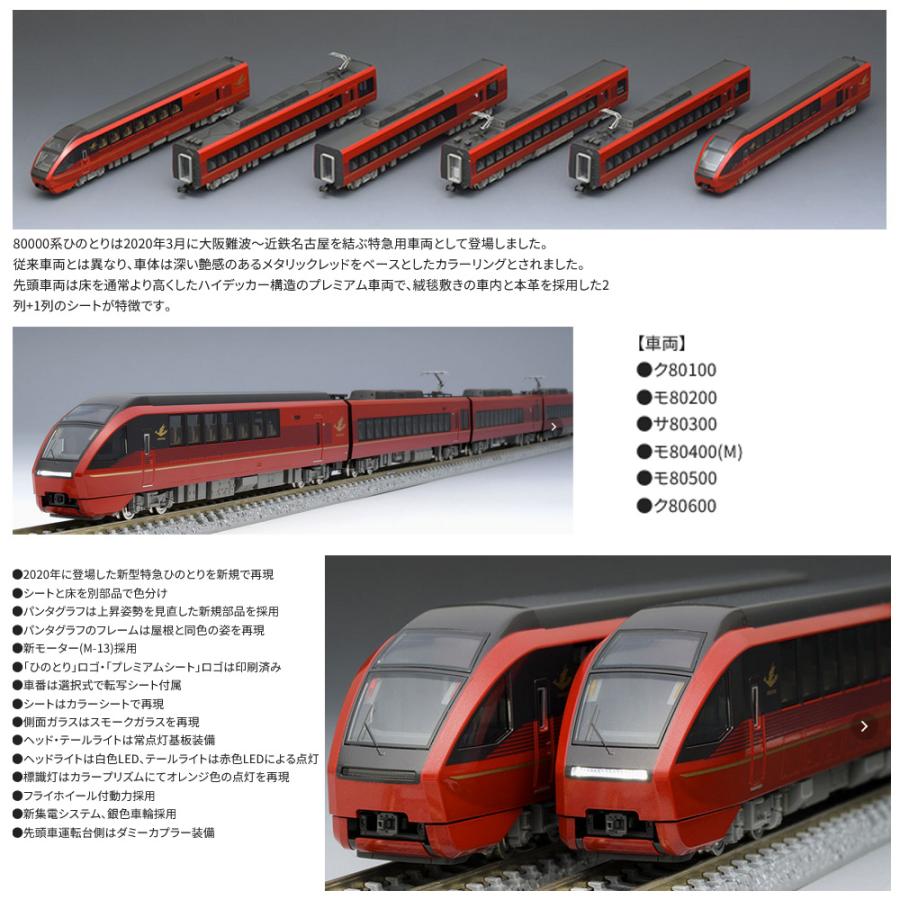 No:98695 TOMIX 近鉄 近畿日本鉄道 80000系(ひのとり・6両編成)セット
