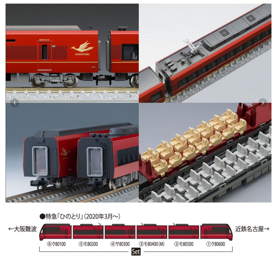 No:98695 TOMIX 近鉄 近畿日本鉄道 80000系(ひのとり・6両編成)セット