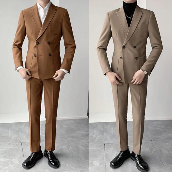 ダブルスーツ メンズ ホストスーツ ベージュ セットアップスーツ