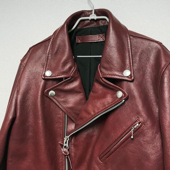 ライダースジャケット メンズ 本革 レザー レッド 赤 モード系 送料
