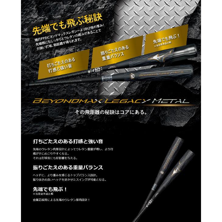 MIZUNO（ミズノ） 野球 一般 軟式用 金属製バット 83cm 平均730g 84cm