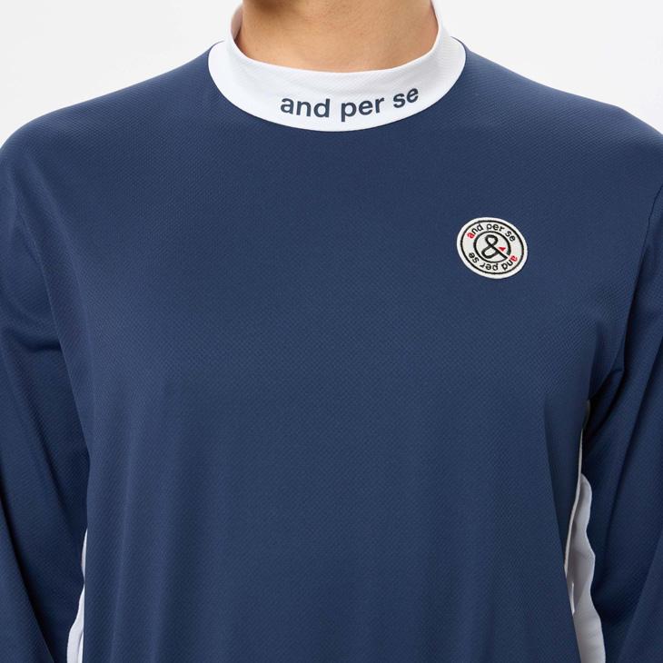 and per se（アンパスィ） 長袖 モックネックシャツ メンズ ゴルフ