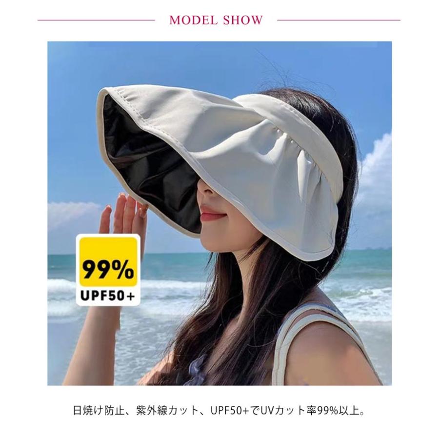 2wayで使える サンバイザー カチューシャ 折りたたみ レディース uv