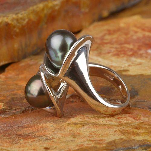 ブラックパール 黒蝶真珠 リング 指輪 9mm SV925 タヒチ産 黒真珠 6月