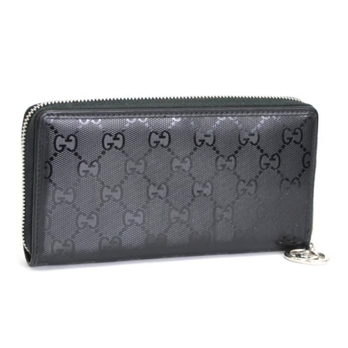 GUCCI（グッチ） GUCCI GGインプリメ ラウンドファスナー長財布 黒 PVC