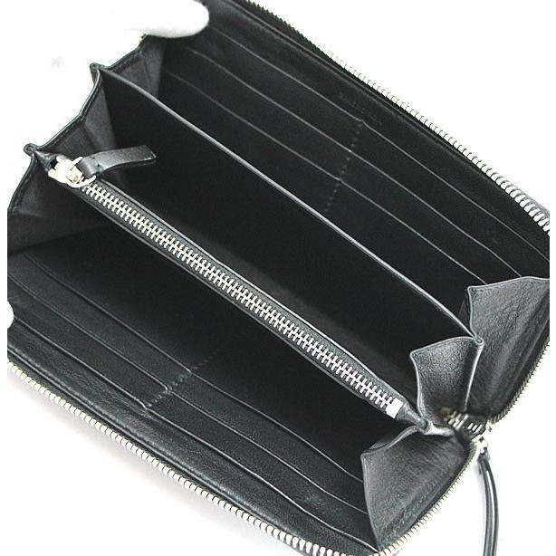 バレンシアガ BALENCIAGA ラウンドファスナー長財布 ロゴ レザー 黒