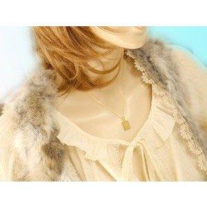 ネックレス 刻印 文字入れ ペンダントトップ プレート イエロー