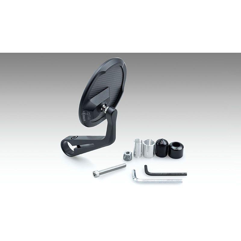 KIJIMA キジマ ミラー TECH12 ラウンド バーエンドマウント ブラック