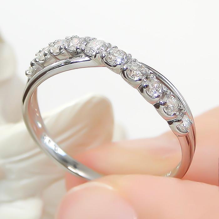 Pt900 0.30ct クロス ダイヤモンド リング ジュエリー 0.3カラット