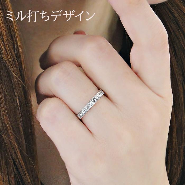 Pt950 0.2ct ダイヤモンド ハーフ エタニティ リング 送料無料 指輪