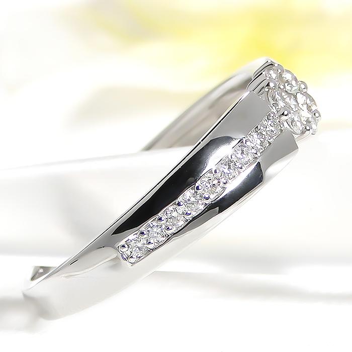 Pt900 プラチナ ダイヤモンド フラワー リング 0.2ct 送料無料 ダイヤ