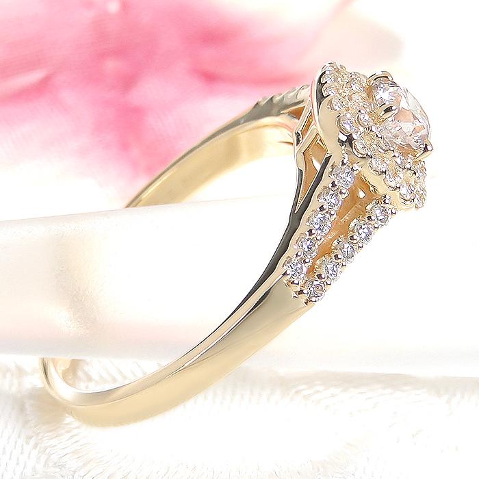 K18 YG 0.6ct ダイヤモンド リング 送料無料 指輪 イエローゴールド