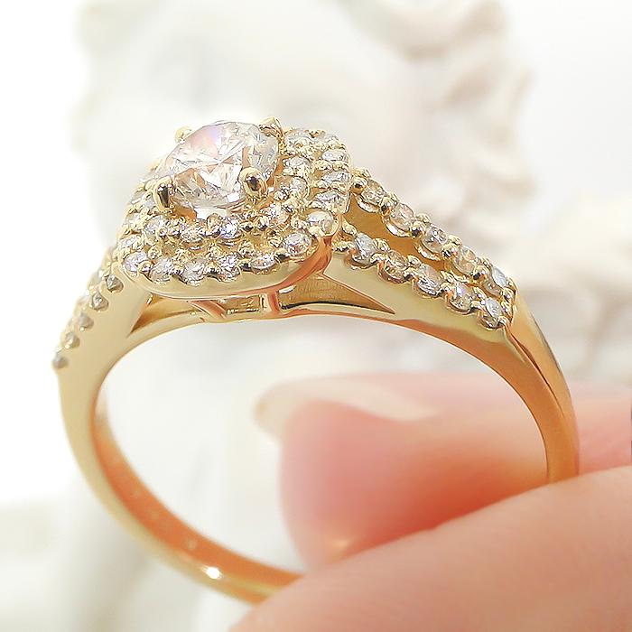 K18 YG 0.6ct ダイヤモンド リング 送料無料 指輪 イエローゴールド