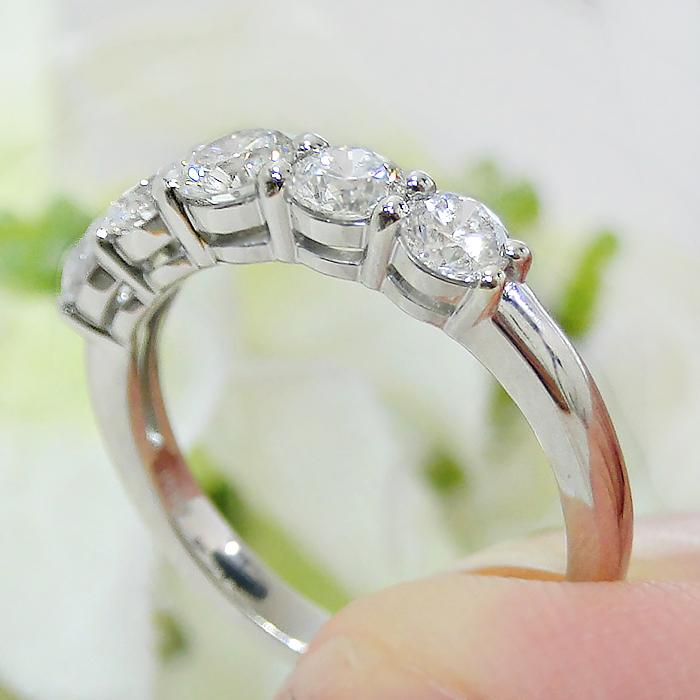 Pt950 1.0ct ダイヤモンド エタニティ リング 送料無料 品質保証書