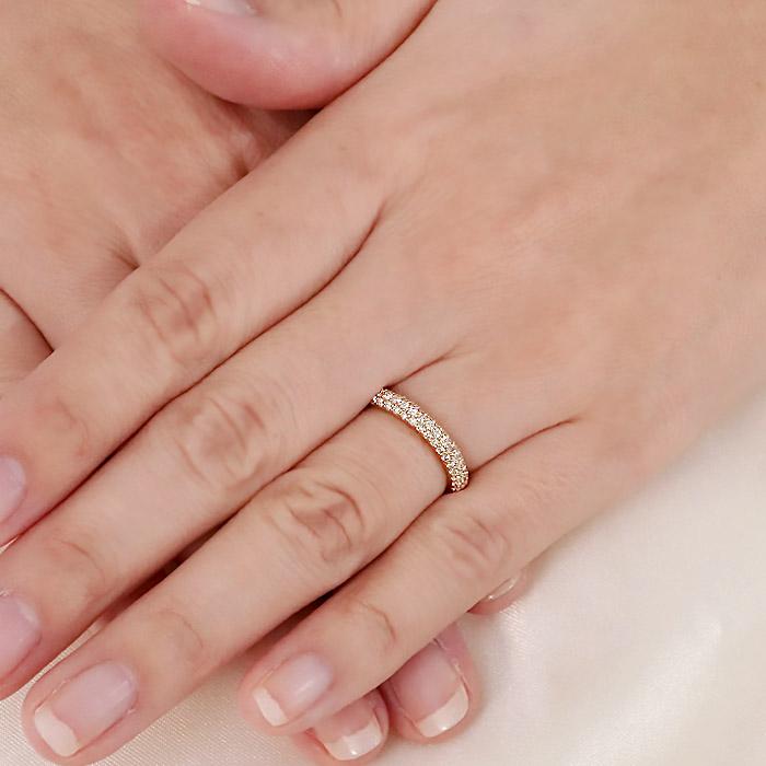 K18 YG PG WG 0.4ct ダイヤモンド パヴェリング 送料無料 ジュエリー