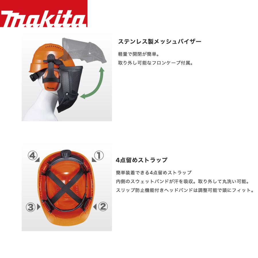 マキタ（makita） ヘルメット イヤーマフ付 飛来・落下物用ヘルメット