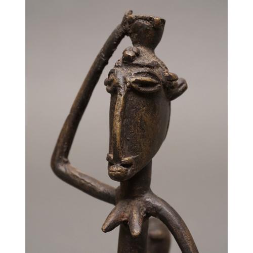 アフリカ マリ ドゴン族 真鍮 母子像 No,1 彫刻 アフリカンアート