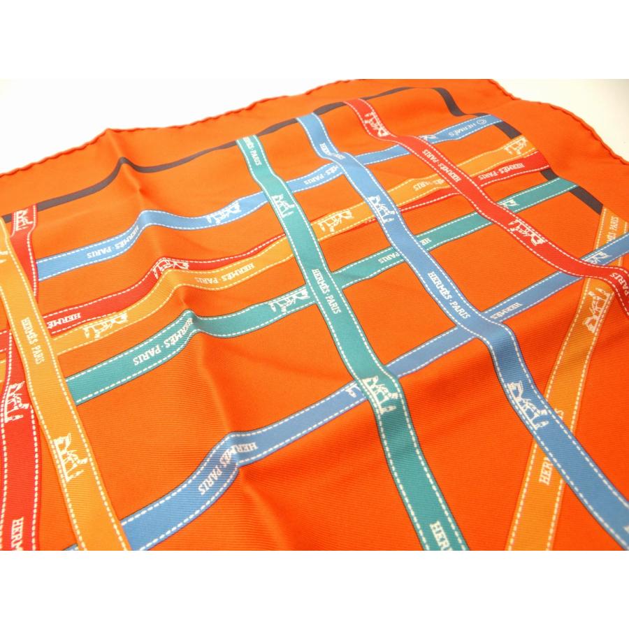 HERMES（エルメス） カレ45 ボルデュック リボン スカーフ シルク100