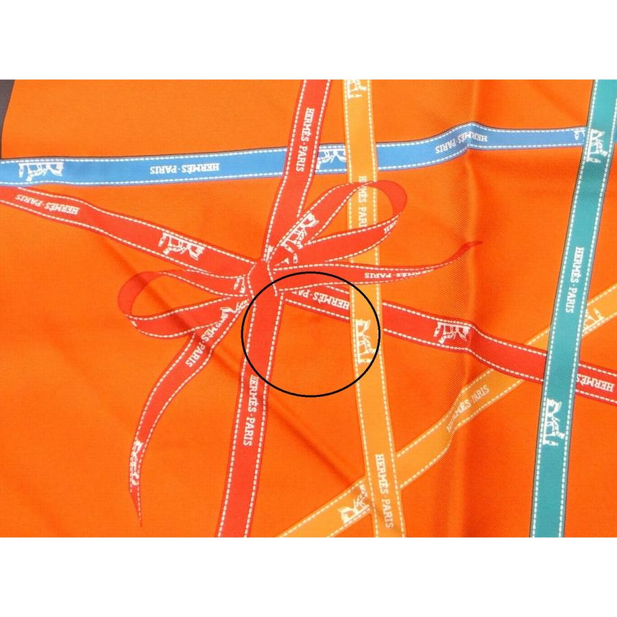 HERMES（エルメス） カレ45 ボルデュック リボン スカーフ シルク100