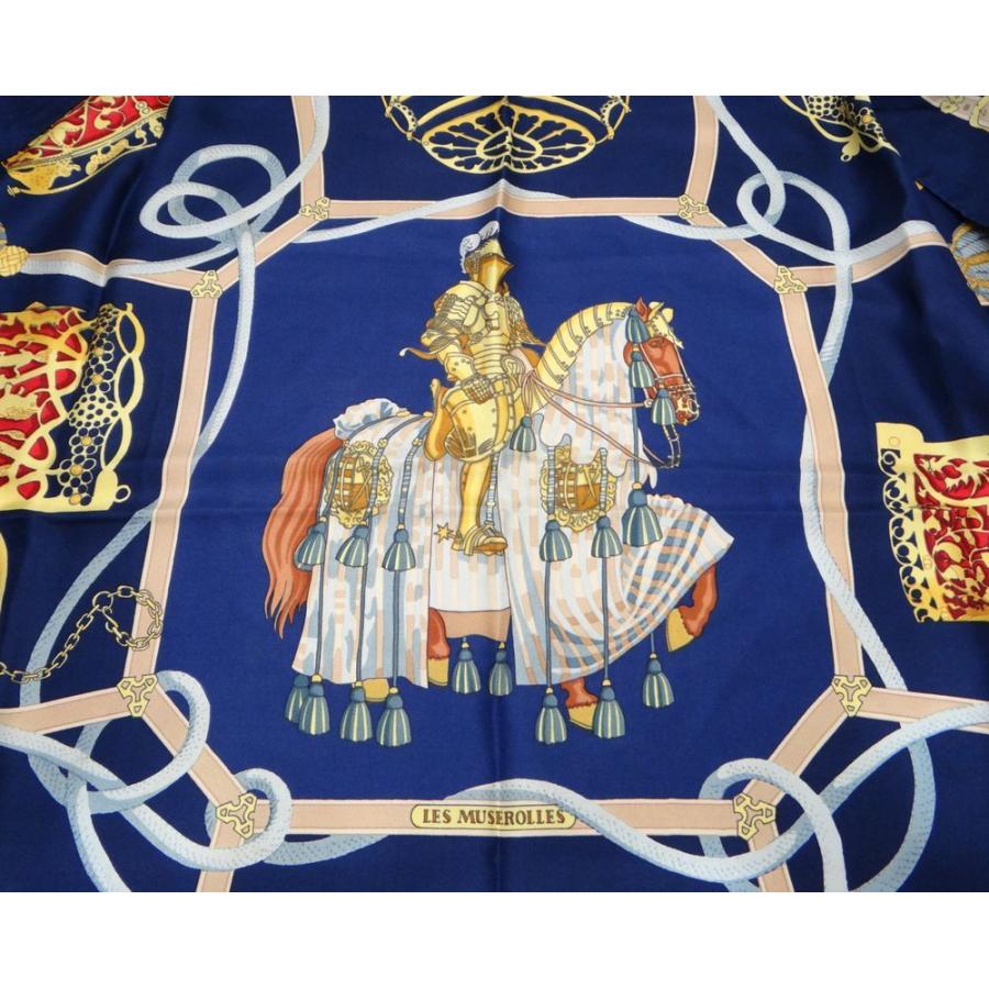 HERMES（エルメス） 馬具 騎士 ナイト 装飾 タッセル柄 大判スカーフ