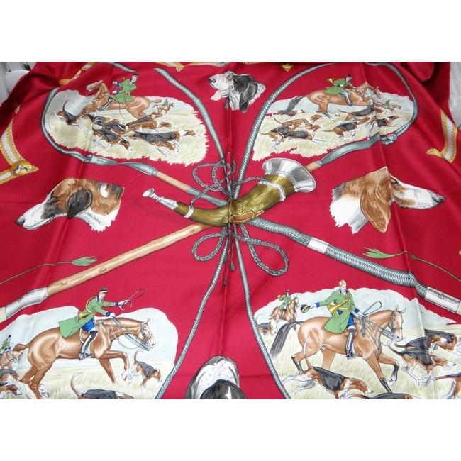 HERMES（エルメス） カレ90 LE LAISSER COURRE 狩猟 犬 馬 動物柄 大判