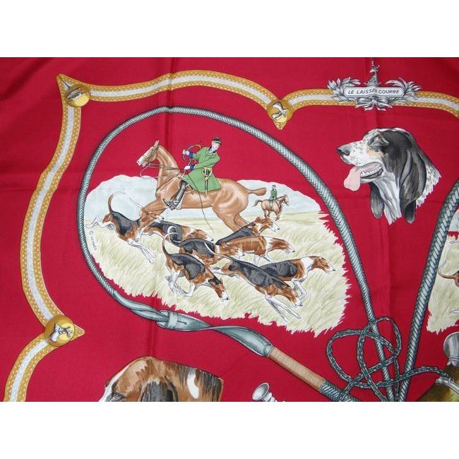 HERMES（エルメス） カレ90 LE LAISSER COURRE 狩猟 犬 馬 動物柄 大判