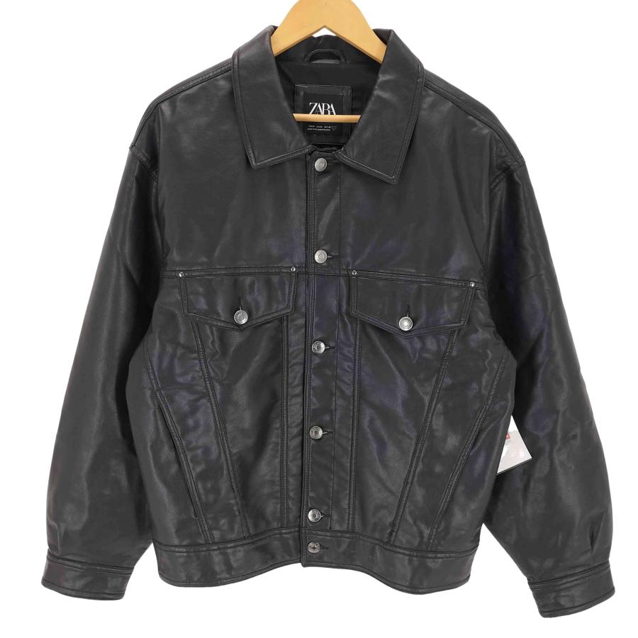 ZARA（ザラ） フェイクレザー トラッカージャケット メンズ import：M