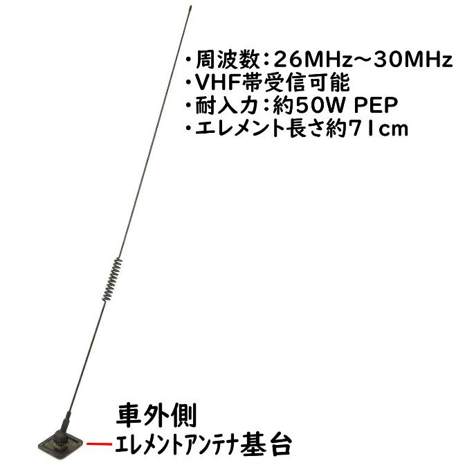 目立たずカッコ良い！CB無線・漁業・アマチュア用 26〜30MHz帯 ガラス