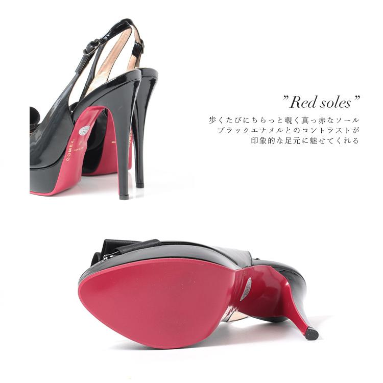 COMEX（コメックス） パンプス ハイヒール リボン オープントゥ バック