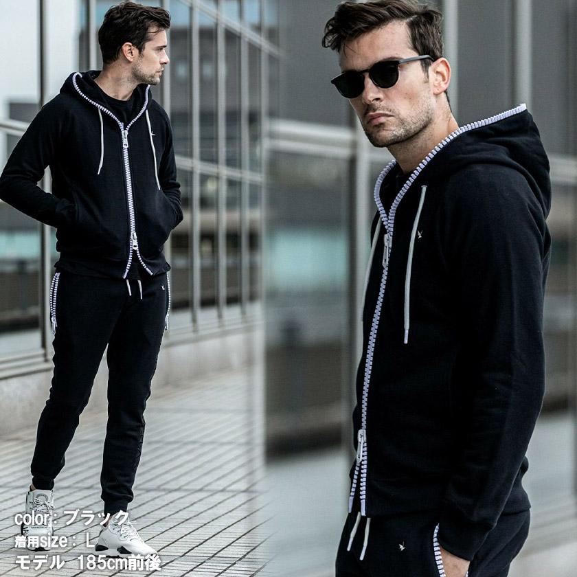 1PIU1UGUALE3 RELAX セットアップ スウェット ジップパーカー ロング