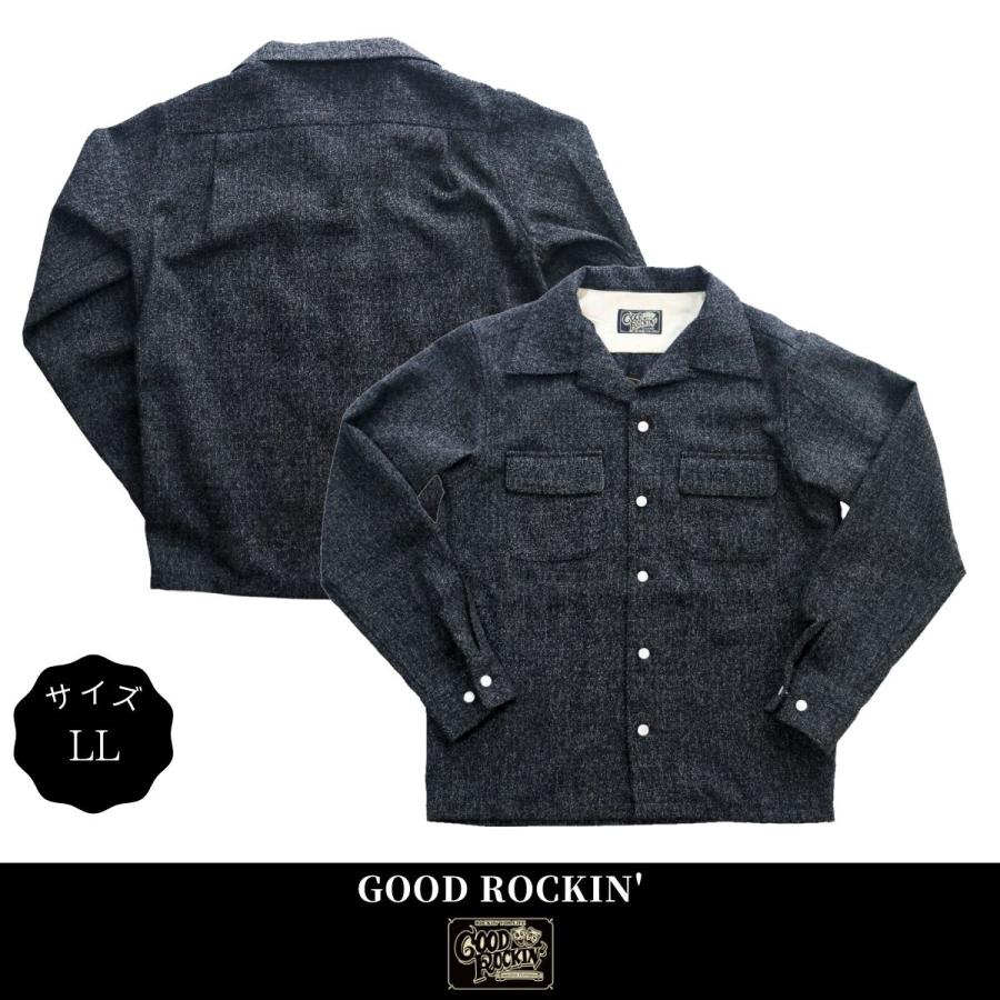 50sスタイル霜降りオープンカラーシャツ サイズXL GOOD ROCKIN