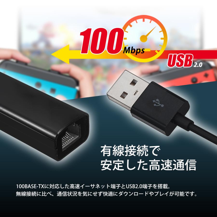 Nintendo SWITCH 有線LANアダプター 任天堂 スイッチ ドックにきっちり