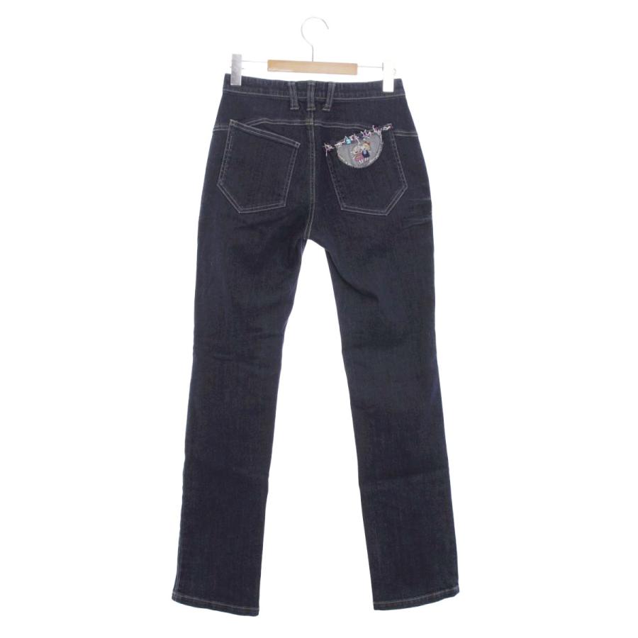 アルベロベロ 318090 デニムパンツ M ネイビー パッチワーク ビジュー