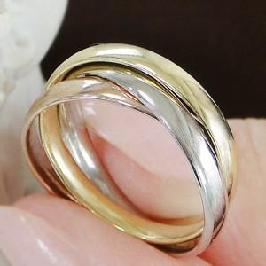 pt900 プラチナ K18 YG PG ゴールド 指輪 リング 地金 トリプルカラー