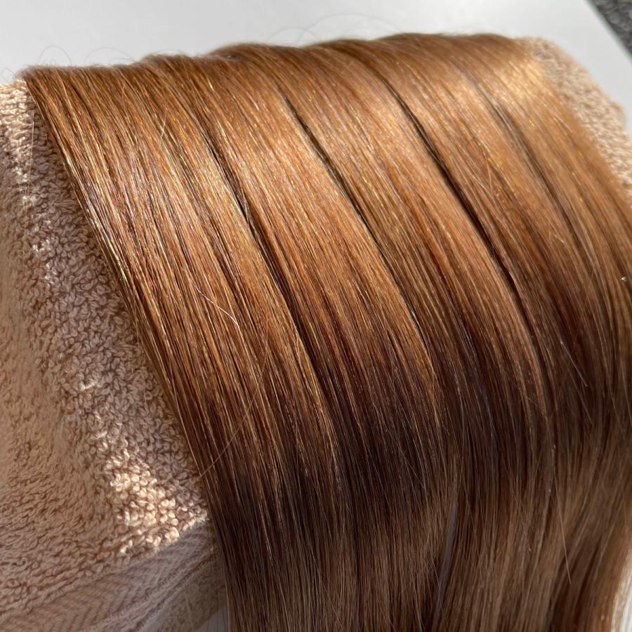 ブラウン 茶色 S-8 シール エクステ 人毛 ロング ヘアエクステ 長さ