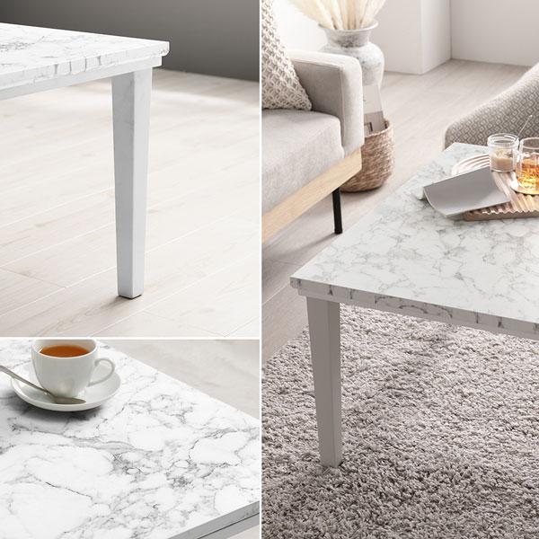 こたつ テーブル 単品 約75×60cm 大理石調 ストーンホワイト 脚