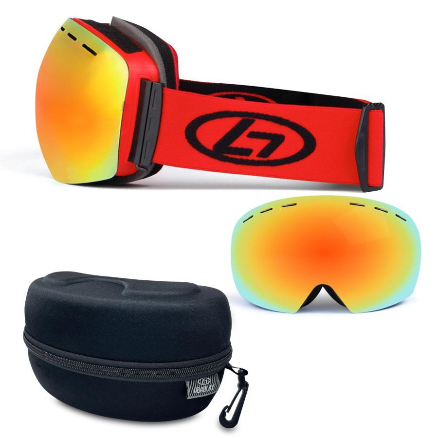 スキーゴーグル スノーゴーグル スノーボード オレンジ ゴーグル UV