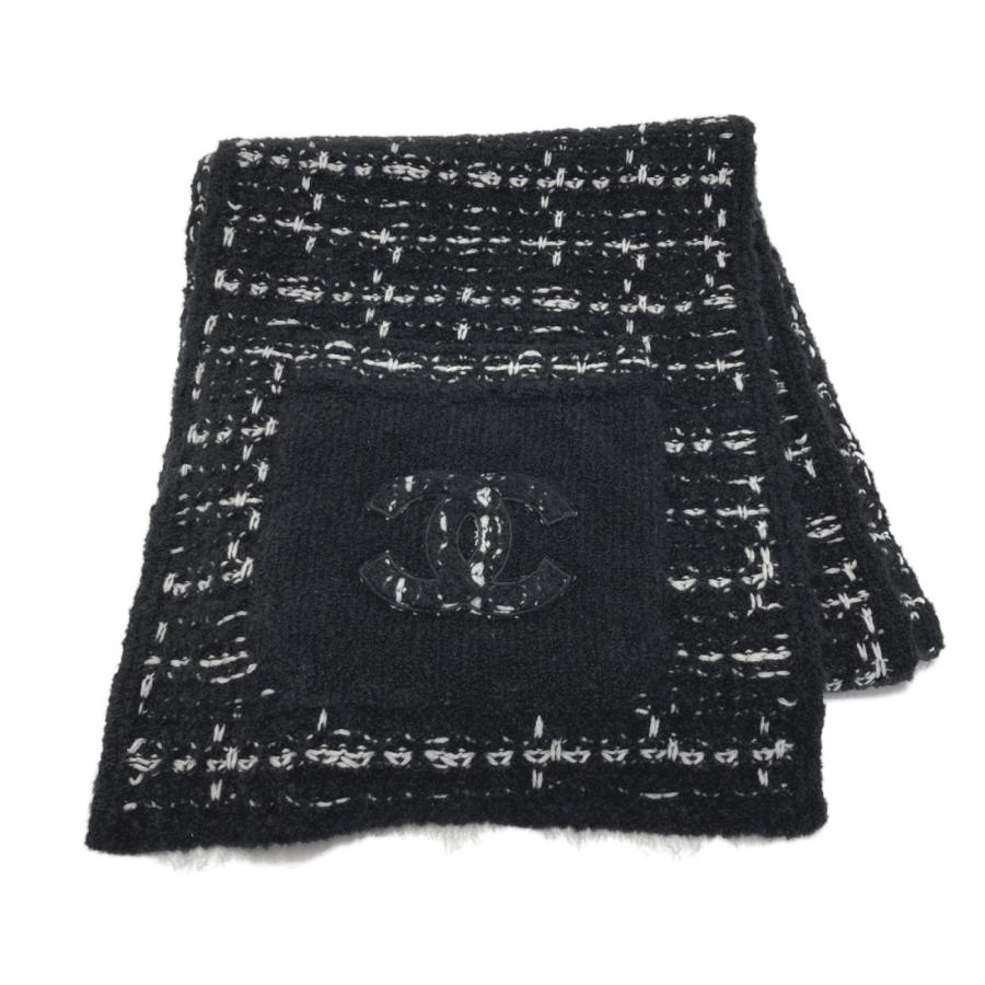 CHANEL（シャネル） ココマーク ポケット付き マフラー ブラック