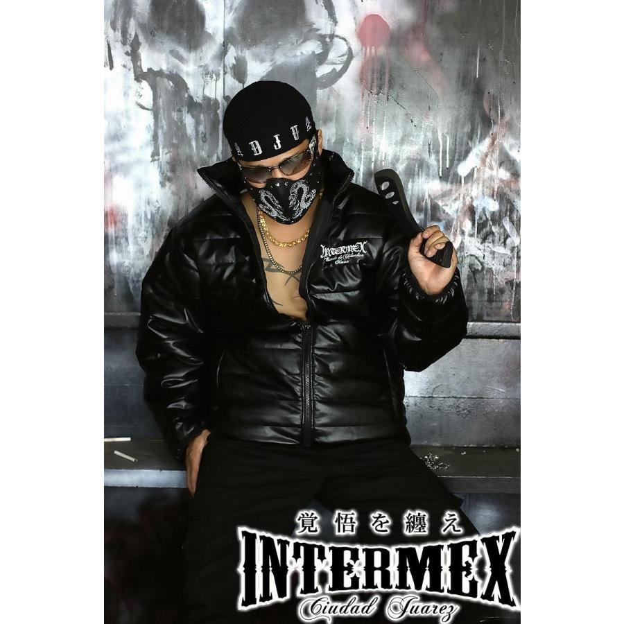 レザー調 中綿ジャケット メンズ ファッション 服 防寒 上着 INTERMEX