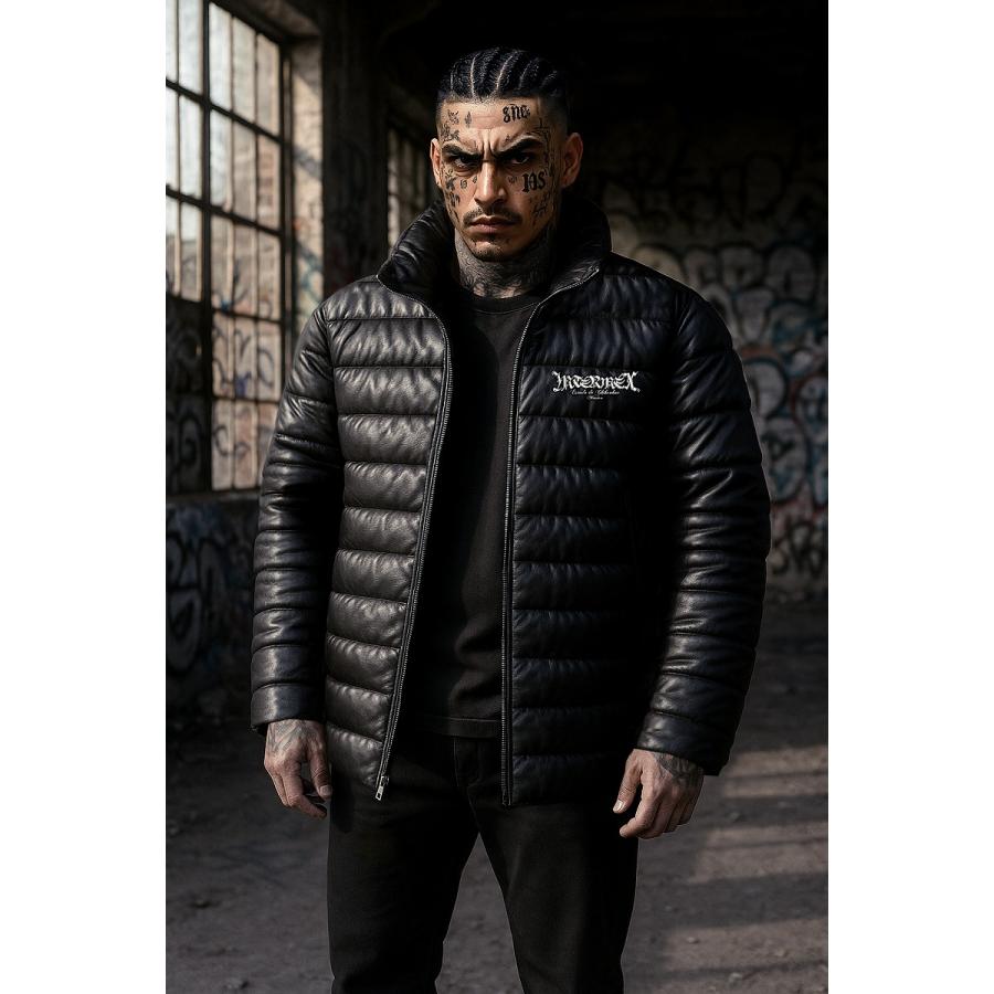 鷹柄 レザー調 中綿ジャケット INTERMEX ITM-084 メンズファッション