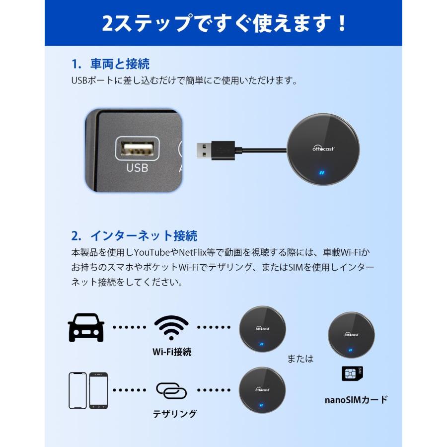 ottocast オットキャスト P3P3Lite 専用リモコン付き AiBox CarPlay