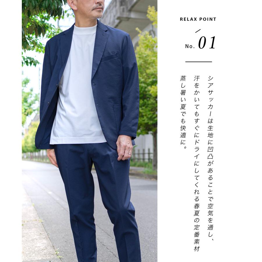 AWC セットアップ メンズ シアサッカー スーツ 夏 ブランド カジュアル