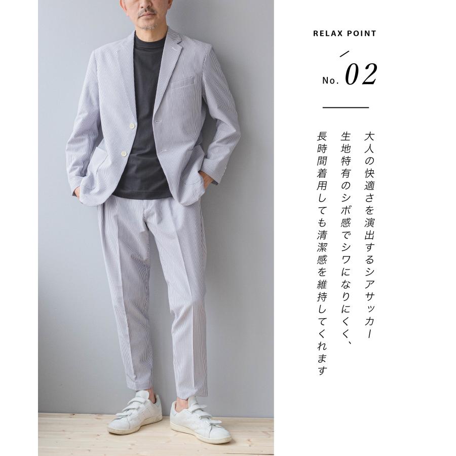 AWC セットアップ メンズ シアサッカー スーツ 夏 ブランド カジュアル