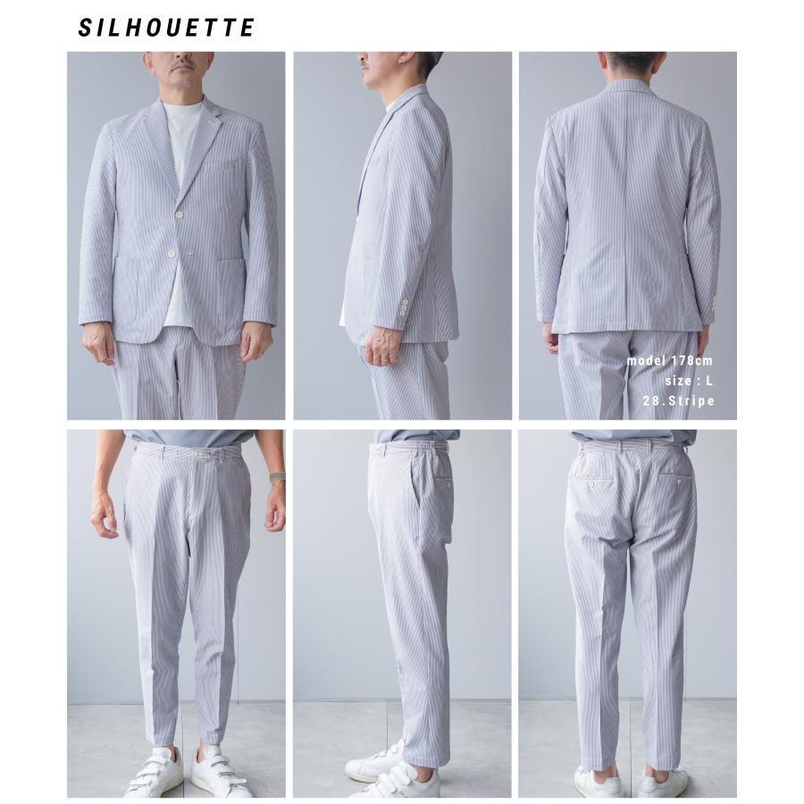 AWC セットアップ メンズ シアサッカー スーツ 夏 ブランド カジュアル