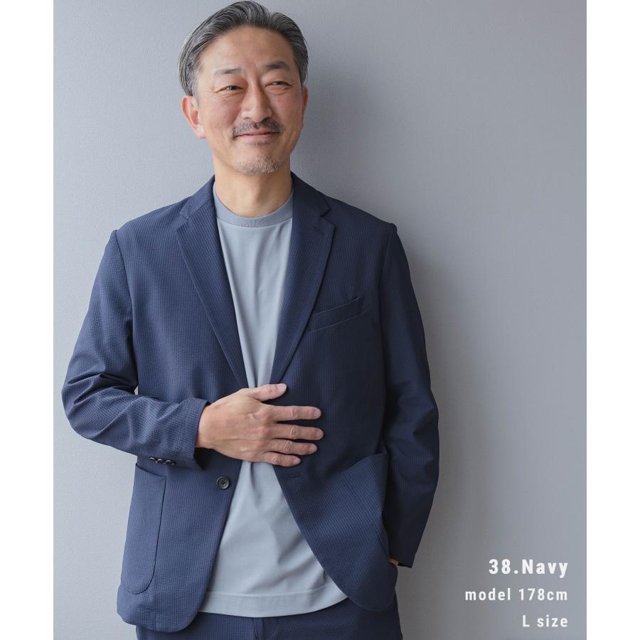 AWC セットアップ メンズ シアサッカー スーツ 夏 ブランド カジュアル