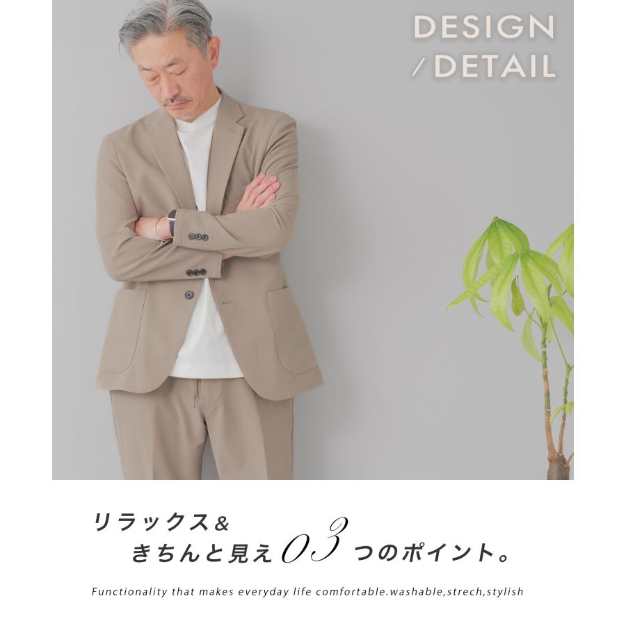 AWC セットアップ メンズ シアサッカー スーツ 夏 ブランド カジュアル