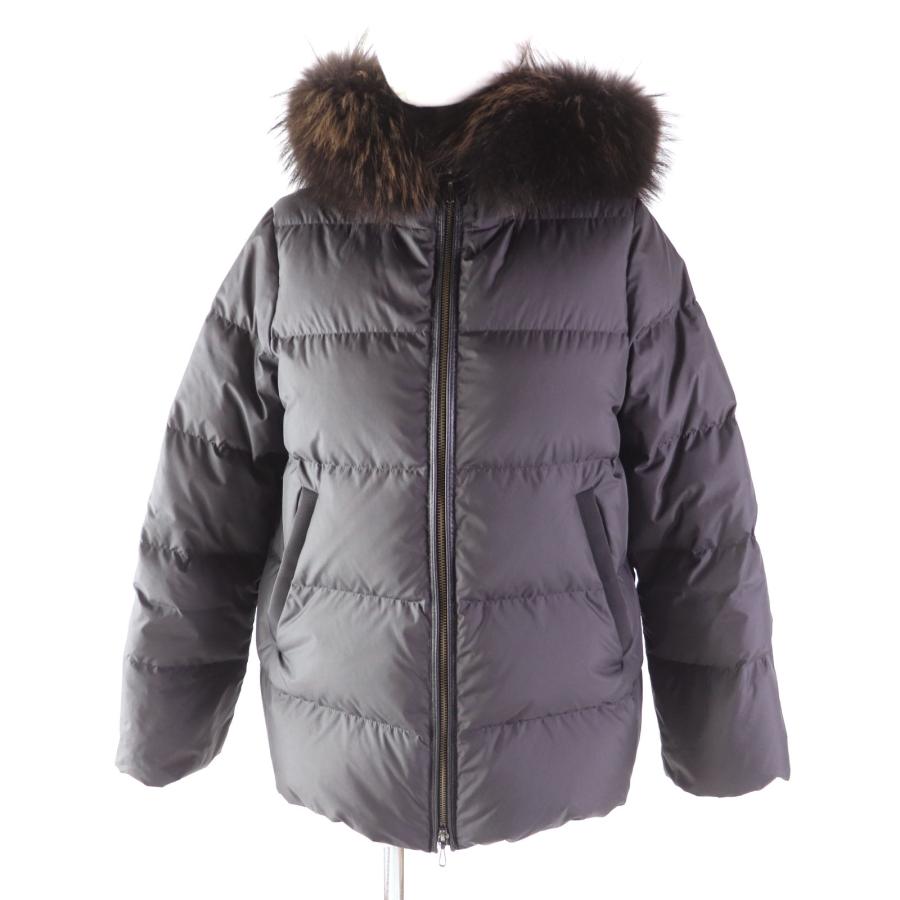 美品 ナノユニバース 西川ダウン 669-9214001 ファー・フード付き ZIP