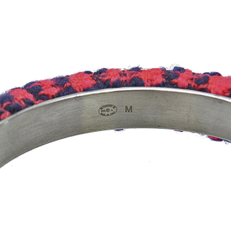 CHANEL（シャネル） バングル ココマーク ツイードx金属素材 レッドx