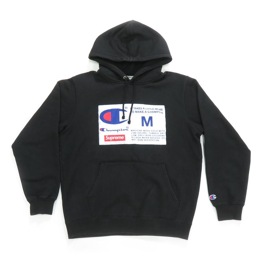 Supreme シュプリーム パーカー Championコラボ コットン ブラック